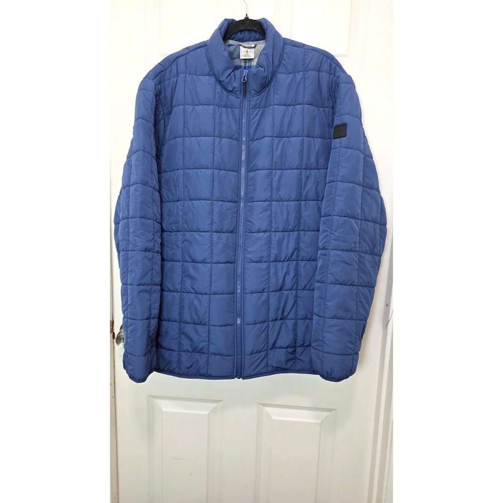 Voyager Men's XXL Blue Quilted Full-Zip Jacket Plaid Fleece Lining Lightweight - Picture 2 of 8